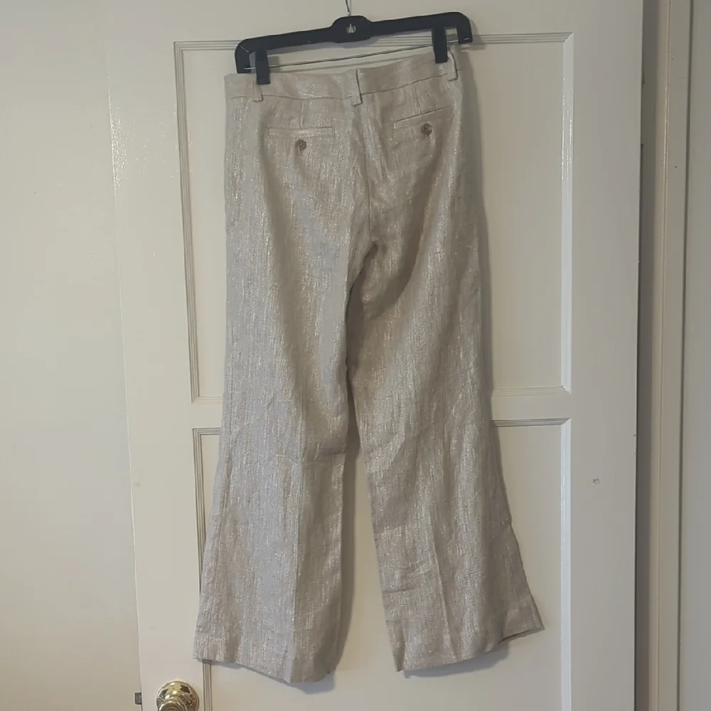 J. Crew 100% Linen Trousers in Light Beige Size 0
